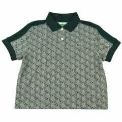 ラコステ　モノグラムジャカード　ポロシャツ　モノグラム　グリーン　美品