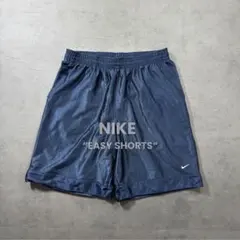 NIKE ナイキ 00s イージー ショーツ ワイドバギー ネイビー刺繍ロゴ古着