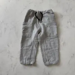 90cm グレー コットンパンツ ポケット付き バースデー 裏起毛