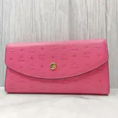 MCM ピンク ロゴプリント 長財布　フラップのサムネイル