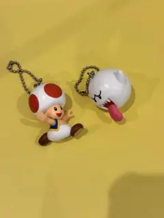 任天堂 スーパーマリオ ストラップ 2種セット テレサ キノピオ キーホルダーのサムネイル