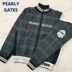 パーリーゲイツ　4way　リバーシブル　ジャケット　ベスト　チェック　ロゴ　4