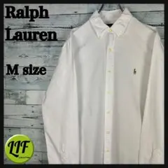 ラルフローレン 刺繍ロゴ オックスフォード長袖 BDシャツ ホワイトM 5384