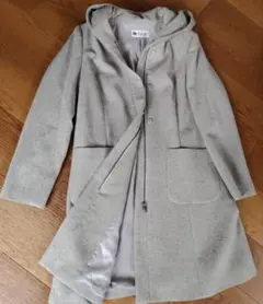 ＊お値下＊カシミヤ & ウール フーデットコート ライトグレー