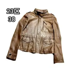 23区 レザージャケット オンワード樫山 羊皮　シングルライダース