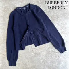 BURBERRY LONDON カシミヤ混 長袖 ワッフル ニットカーディガン