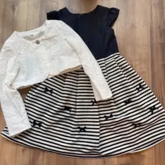 anyFAM ネイビー・ストライプ ワンピース＋カーディガン