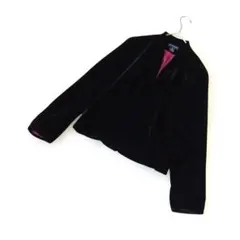 美品　アンテイラー　ベロアジャケットS ブラック　レーヨン　シルク　中国製