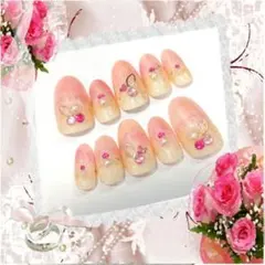 現品訳あり No.397 上品ネイル ピンク ベージュ グラデーション シンプル