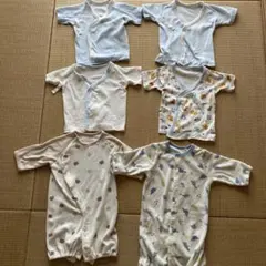 新生児　肌着　短肌着4枚コンビ肌着2枚　50〜60 3〜6kg 西松屋チェーン