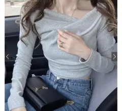 【新品未使用】ドレープカシュクールトップス　細見え