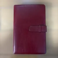 未使用品！ダ・ヴィンチ Davinci 本革手帳 ワイン　ファスナーポケット付き
