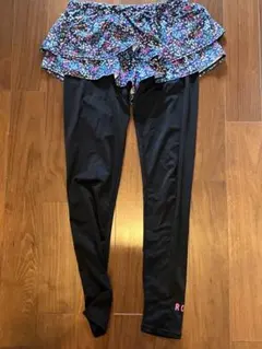 ROXY フラワープリント ショートパンツ付きレギンス　サイズL