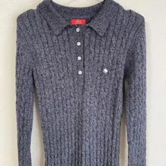 Heather ヘザー POLO BCS ケーブルワンピース ニット グレー