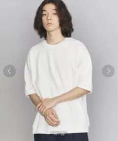 『BEAUTY&YOUTH』ミドルゲージ クルーネック ショートスリーブ ニット