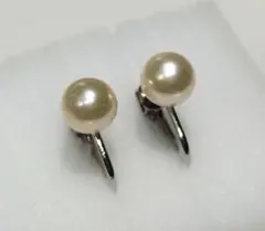 あこや真珠 本真珠 約7mm珠 イヤリング シルバーカラー金具