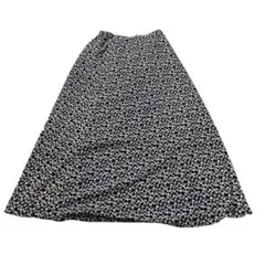 GU フラワープリントマーメイドロングスカート ストレッチ 花柄 黒 白