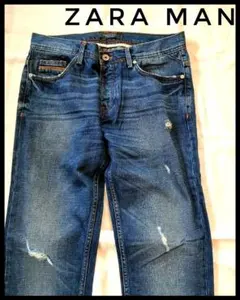 ZARA MAN ダメージ加工ブルーデニム ザラ パンツジーンズ