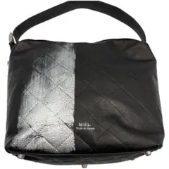 M.U.L. ペイント キルティング レザーバッグ シルバー 黒 モード