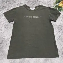 ナチュラルビューティーベーシック ロゴ Tシャツ カーキ M 綿