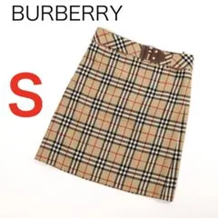 H4633◾️バーバリー　ウール100% ノバチェック　スカート