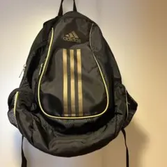 adidas 3本ラインバックパック 黒/金　キッズ　ボール入れ有り　サッカー