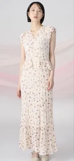 セルフォードCELFORD ピグメントフラワーワンピース　36 ベージュレース