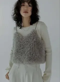 Re:EDIT リエディ チベットラムフェイクファービスチェ グレー 1回着用