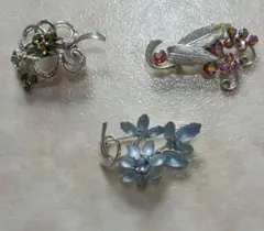 花モチーフ ブローチ 3点セット