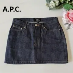 極美品 アーペーセー ミニスカート デニム 台形 ハイウエスト XS 34