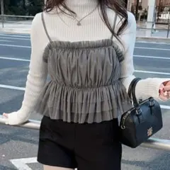 GRL バックリボン ビスチェ グレーのサムネイル
