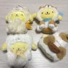 ポムポムプリン マスコット ぬいぐるみ 4点セット まとめ売り