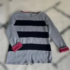 MAYSON GREY ストライプジップアップニット