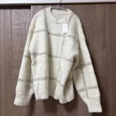 Lawgy アイボリーチェックニットのサムネイル