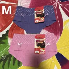 水玉模様リボン付きショーツ Mサイズ 2枚セット