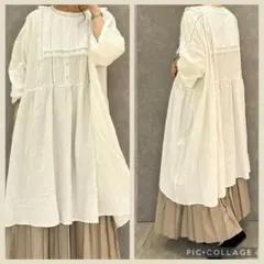 SM2 サマンサモスモス ◎ふんわりチュニック はしごレース オフホワイト