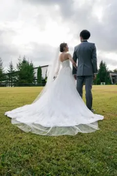 ウェディングベール　オフホワイト 無地