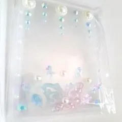 【22】トレカケース　硬質ケースＢ８サイズ縦入れ　レジンデコ　水色　ピンク