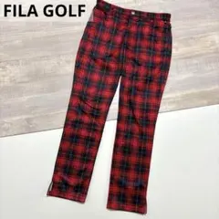 フィラゴルフ★撥水★裏起毛★中厚手ストレッチ★レッド★パンツ 【メンズサイズM】