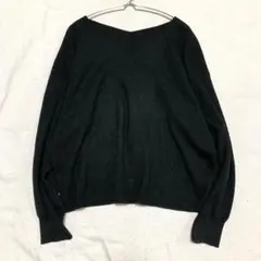 【ロペピクニック】ニット プルオーバー 前後Vネック 長袖 無地 シンプル 40