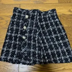 GRL インパン裏地付きアシンメトリーツイードチェックミニスカート Mサイズ
