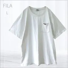 フィラ ビッグロゴ ポケットTシャツ L ホワイト オーバーサイズ ユニセックス