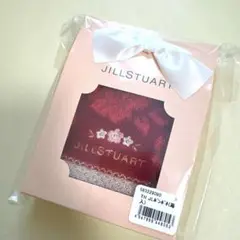JILL STUART 花柄　タオルハンカチ ワインレッド