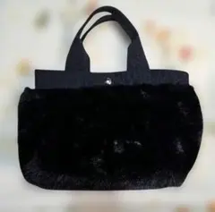 美品　未使用　BASIC TRADITIONAL　ファー　トートバック　ブラック