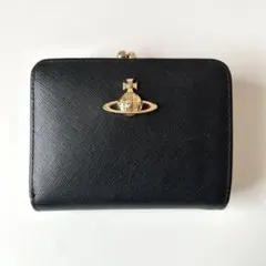 Vivienne Westwood レザー 三つ折財布 がま口 黒 サフィアーノ - メルカリ