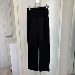 バースデイ　マタニティ　パンツ　裏起毛　黒