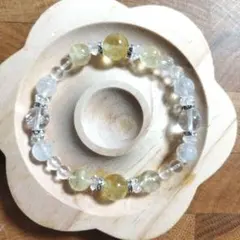 天然石クリアイエロービーズブレスレット