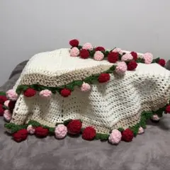 花束ブランケット　ブーケブランケット　ハンドメイド　バラ　直径約94cm