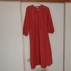 BEAMS HEART ベルト付きオレンジシャツワンピース