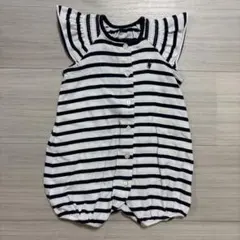 ラルフローレン ストライプロンパース フリル袖 6M 70